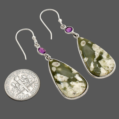 Peace Jade and Amethyst Earrings E-1002 SDE90301