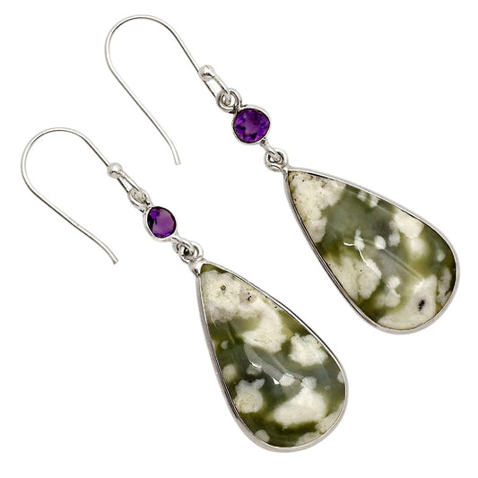 Peace Jade and Amethyst Earrings E-1002 SDE90303