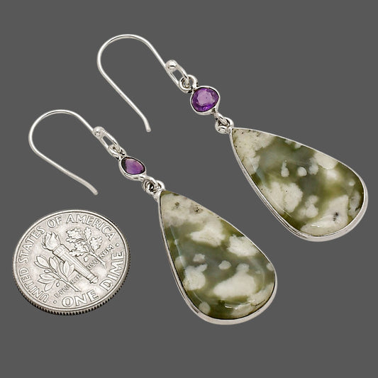 Peace Jade and Amethyst Earrings E-1002 SDE90303