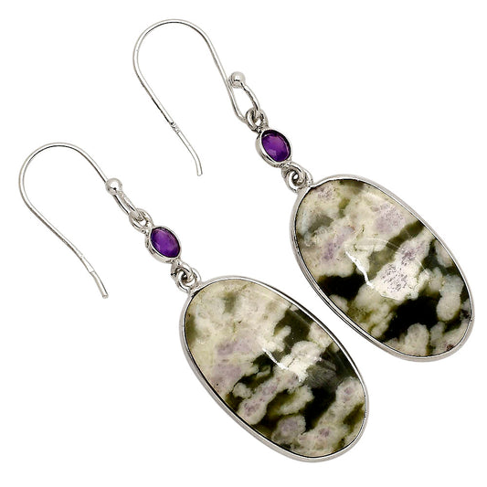 Peace Jade and Amethyst Earrings E-1002 SDE90304