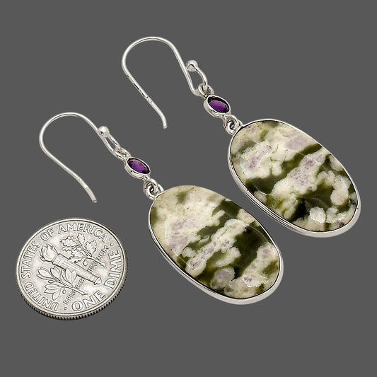 Peace Jade and Amethyst Earrings E-1002 SDE90304