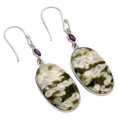Peace Jade and Amethyst Earrings E-1002 SDE90304