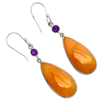 Honey Aragonite and Amethyst Earrings E-1002 SDE90306