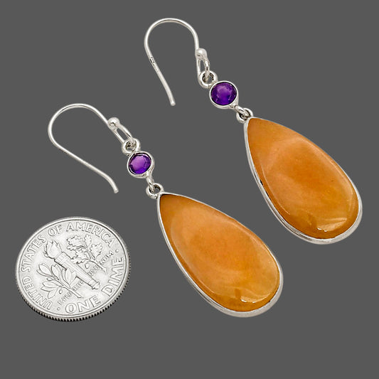 Honey Aragonite and Amethyst Earrings E-1002 SDE90306