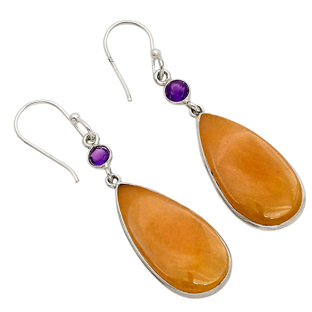 Honey Aragonite and Amethyst Earrings E-1002 SDE90306