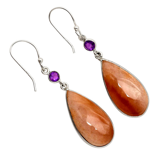 Guava Quartz and Amethyst Earrings E-1002 SDE90307