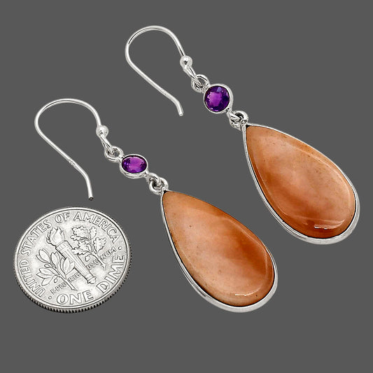 Guava Quartz and Amethyst Earrings E-1002 SDE90307