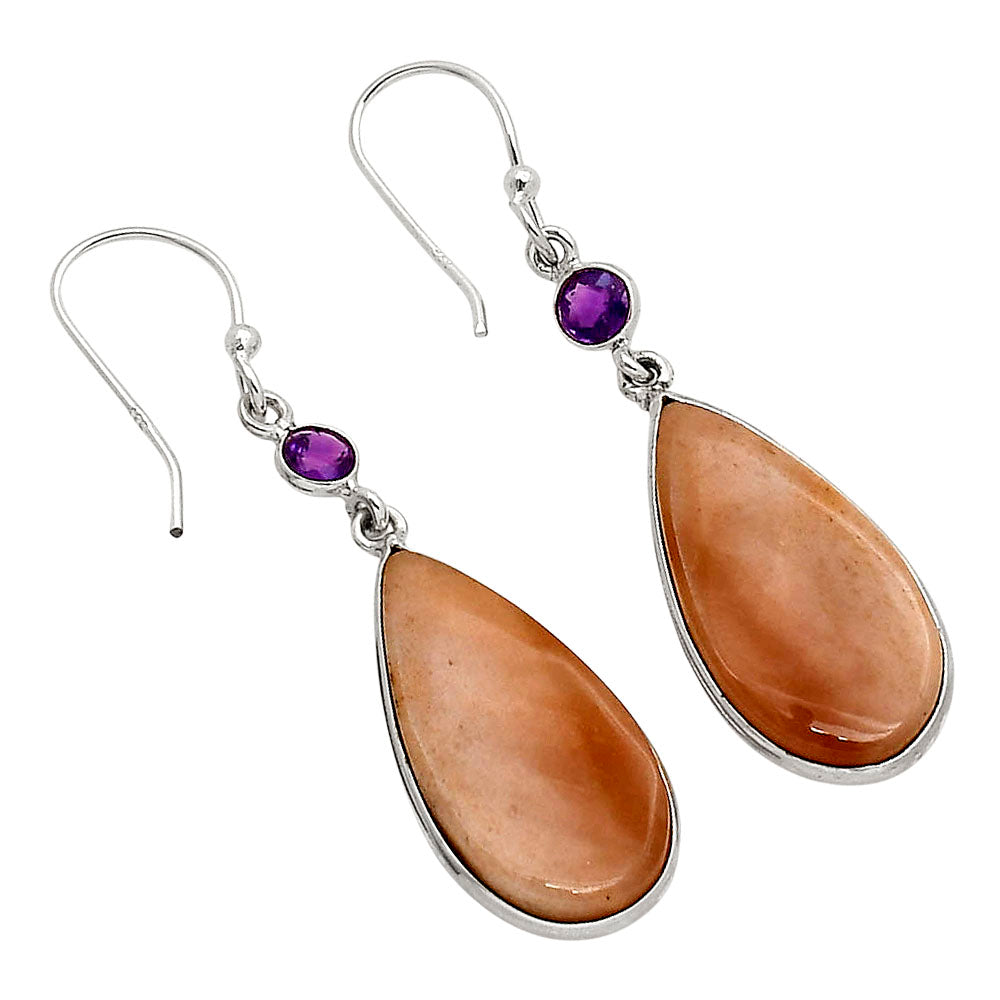 Guava Quartz and Amethyst Earrings E-1002 SDE90307