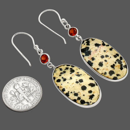 Dalmatian and Garnet Earrings E-1023 SDE90309