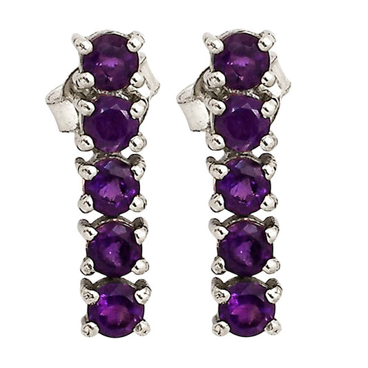 African Amethyst Stud Earrings E-1063 SDE90314