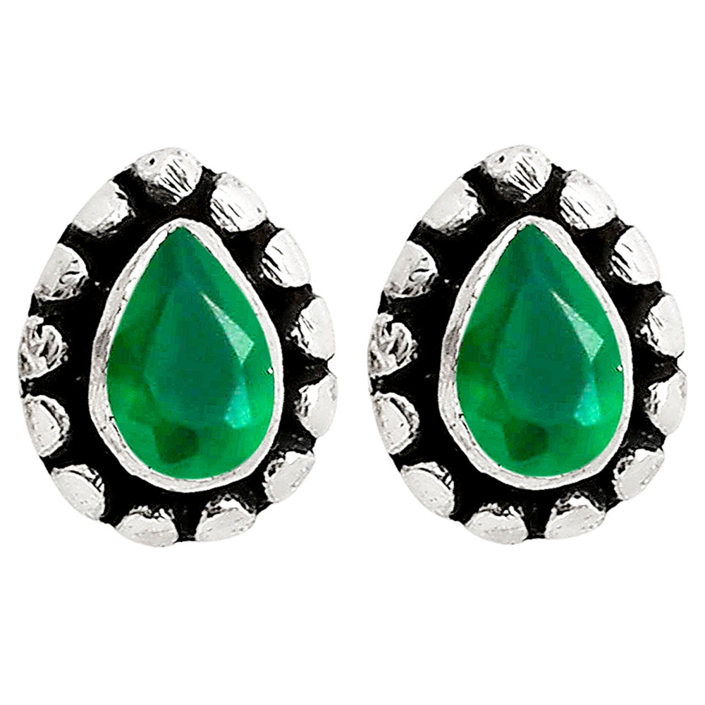 Green Onyx Stud Earrings E-1121 SDE90316