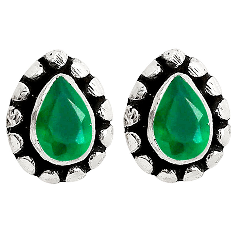 Green Onyx Stud Earrings E-1121 SDE90317