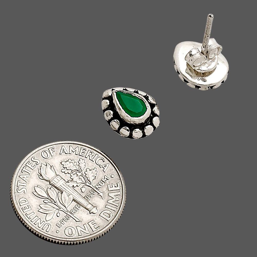 Green Onyx Stud Earrings E-1121 SDE90317