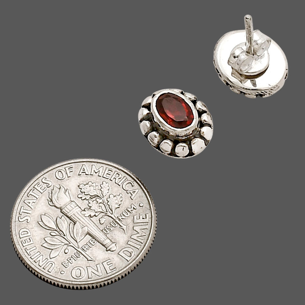 Hessonite Garnet Stud Earrings E-1121 SDE90327