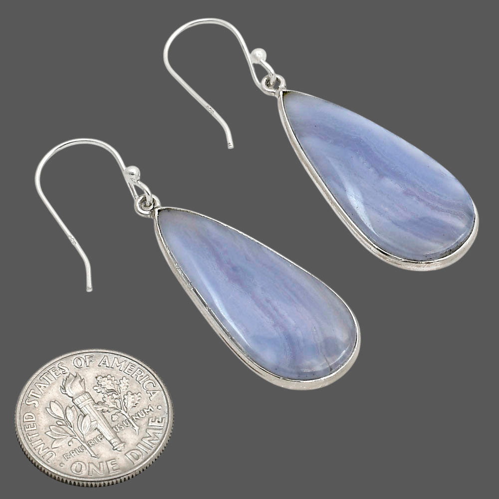 Blue Lace Agate Earrings E-1001 SDE90346