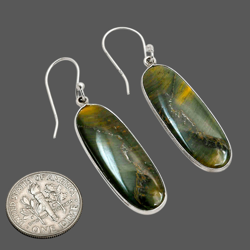 Blue Tiger Eye Earrings E-1001 SDE90380