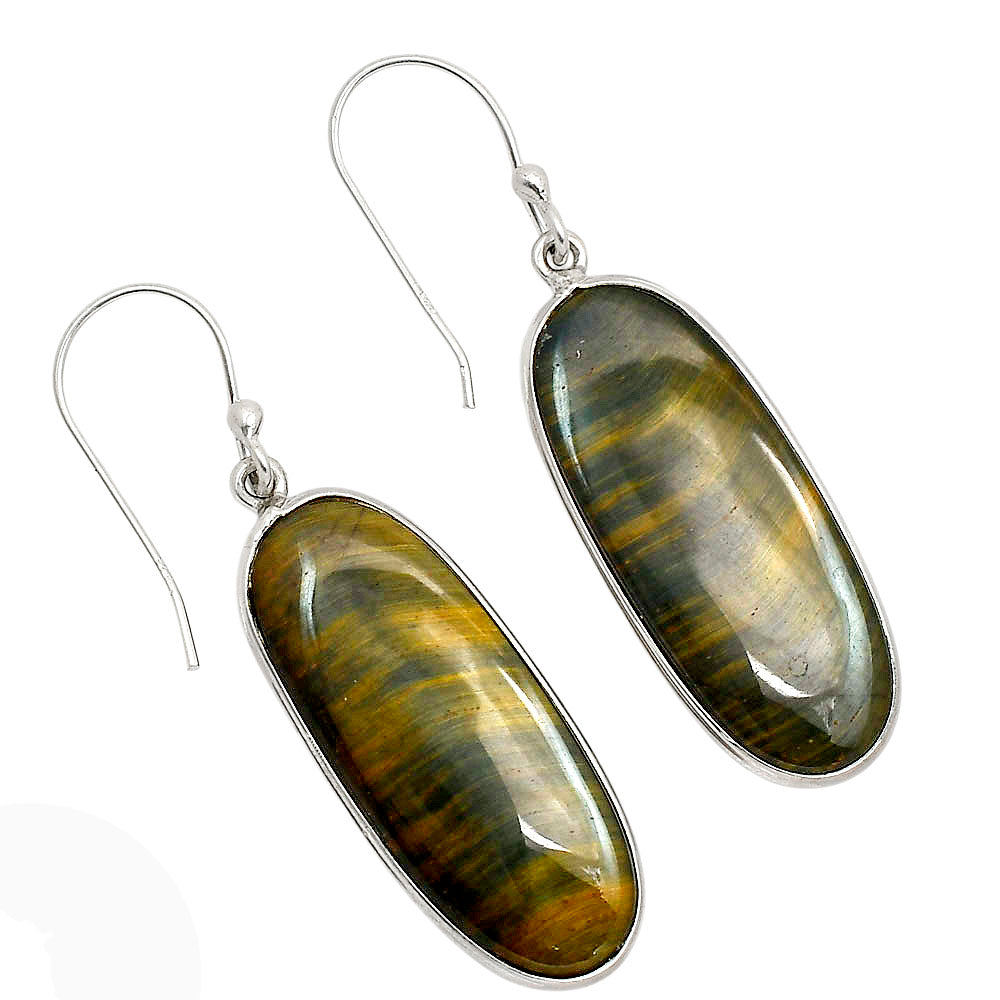 Blue Tiger Eye Earrings E-1001 SDE90386