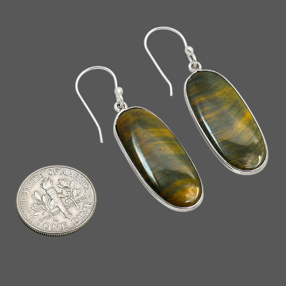 Blue Tiger Eye Earrings E-1001 SDE90386