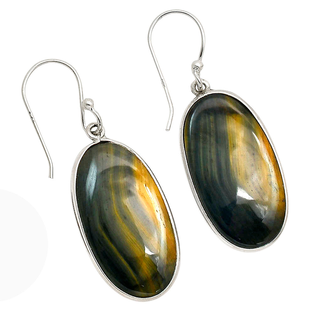 Blue Tiger Eye Earrings E-1001 SDE90392