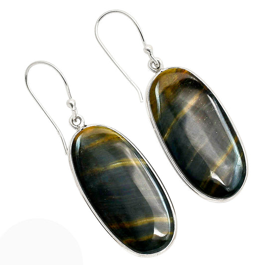Blue Tiger Eye Earrings E-1001 SDE90393