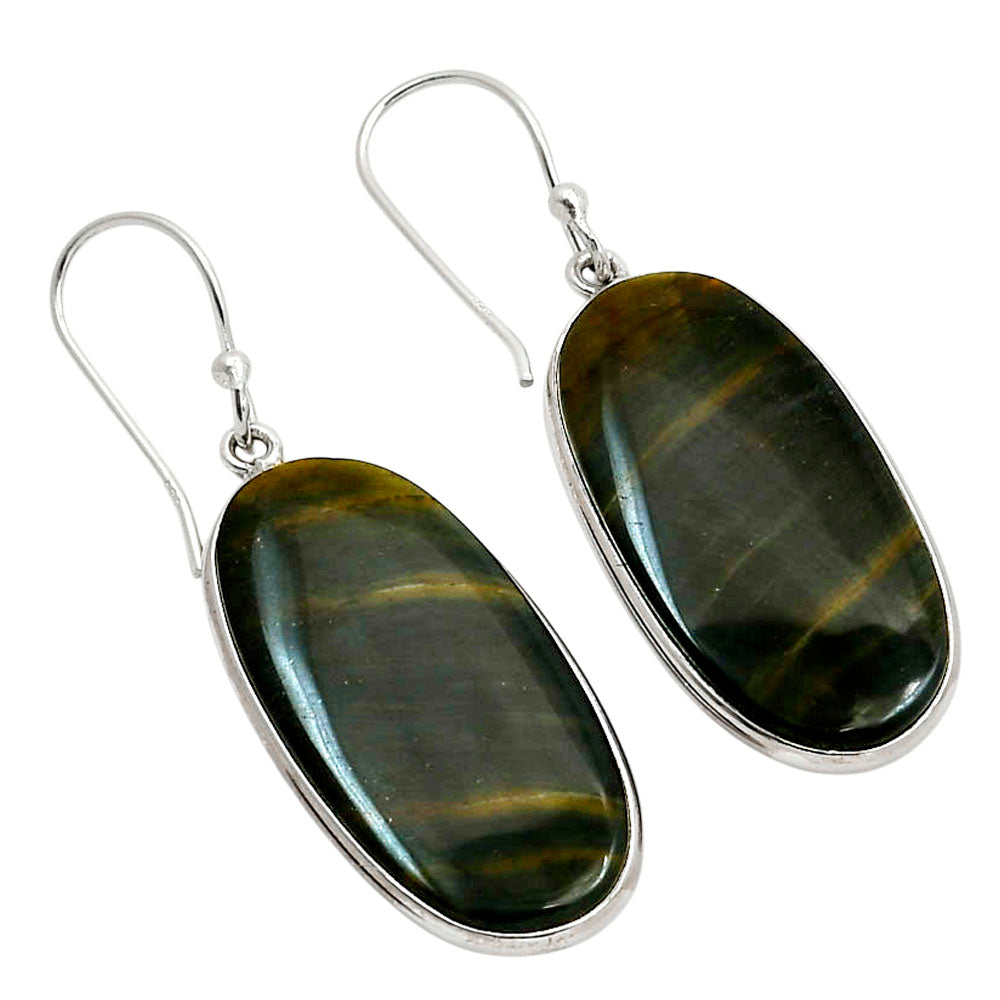 Blue Tiger Eye Earrings E-1001 SDE90393