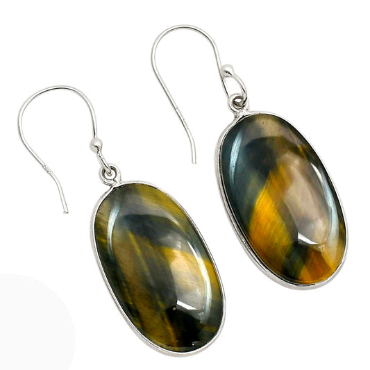 Blue Tiger Eye Earrings E-1001 SDE90394