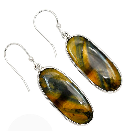 Blue Tiger Eye Earrings E-1001 SDE90396