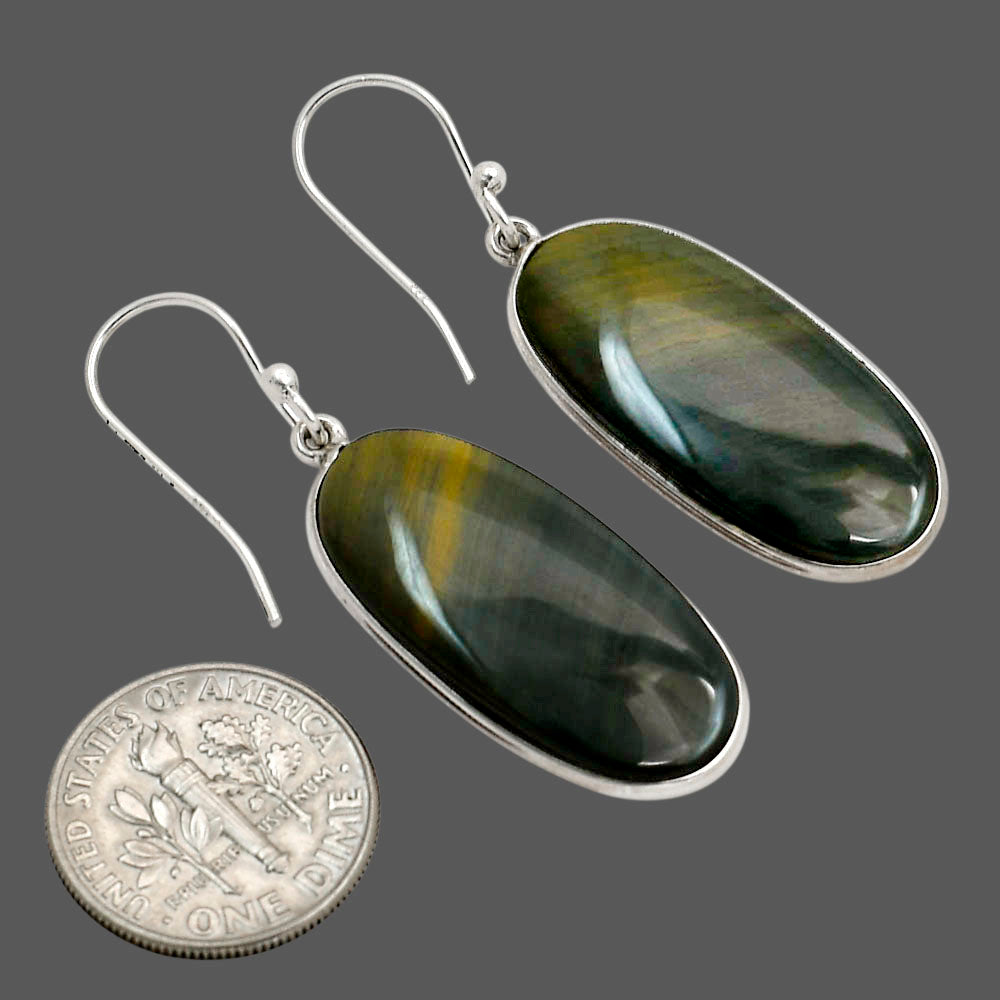 Blue Tiger Eye Earrings E-1001 SDE90397