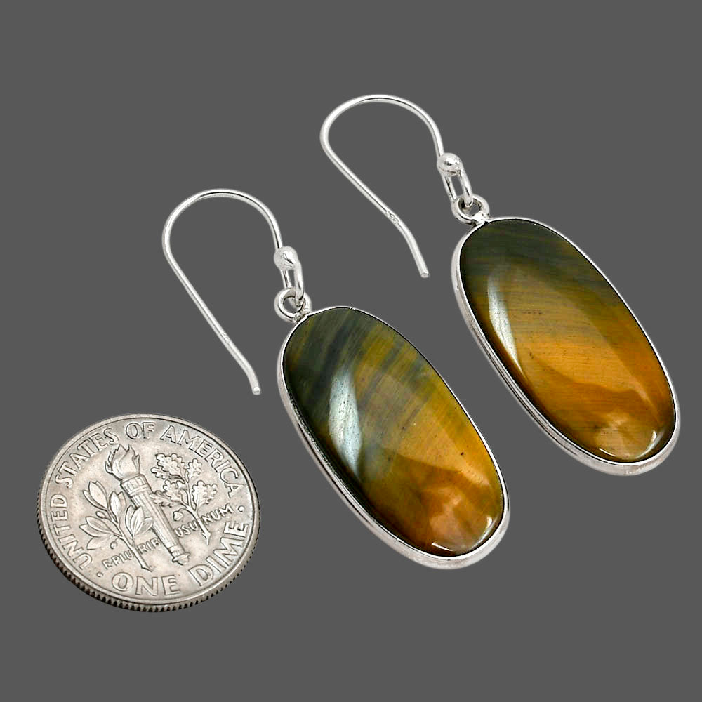 Blue Tiger Eye Earrings E-1001 SDE90398