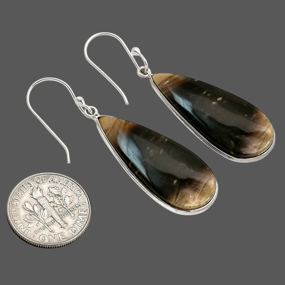 Root Plume Agate Earrings E-1001 SDE90466