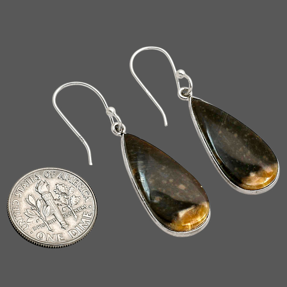 Root Plume Agate Earrings E-1001 SDE90467