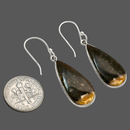 Root Plume Agate Earrings E-1001 SDE90467