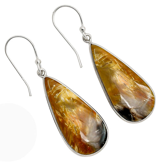 Root Plume Agate Earrings E-1001 SDE90487