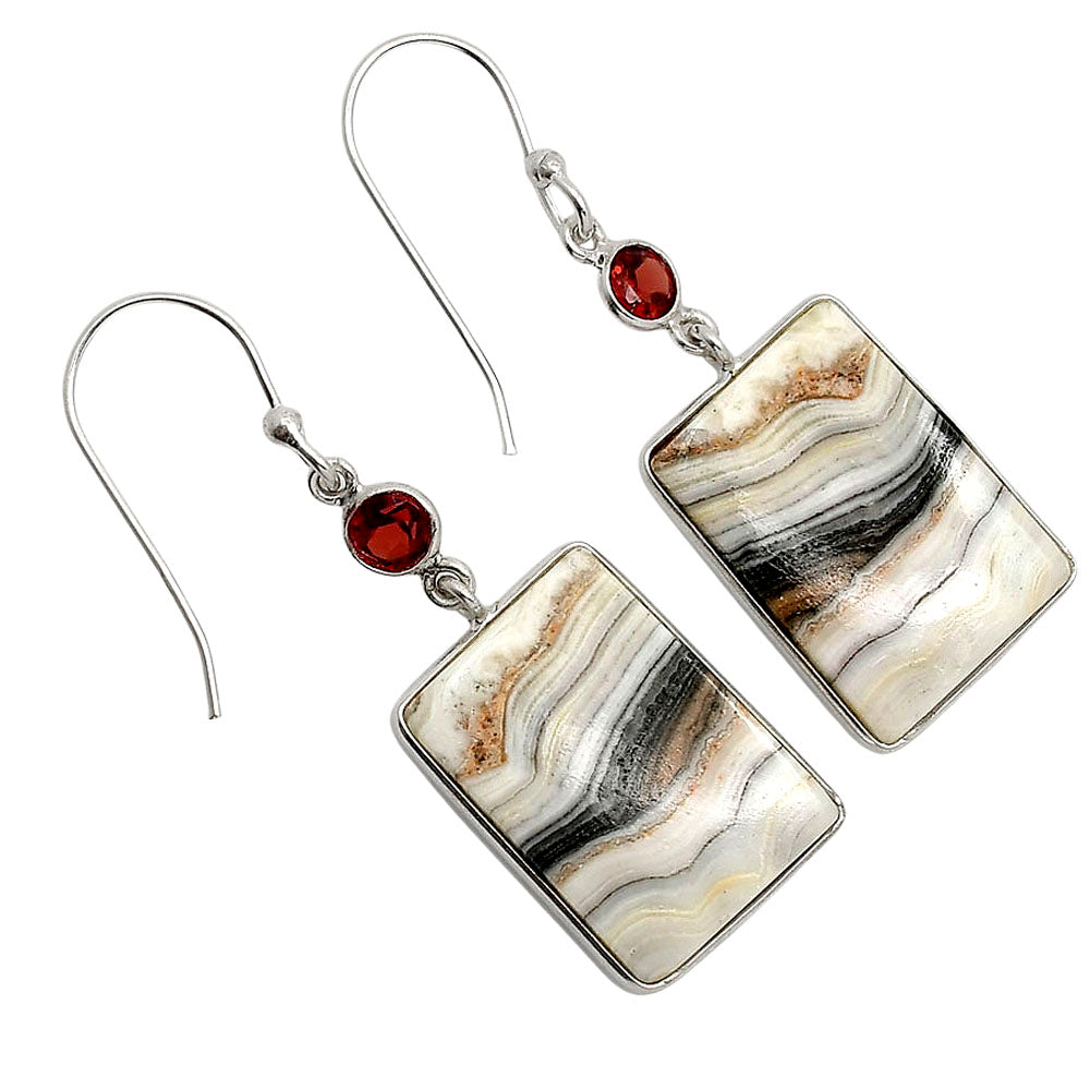 Prairie Agate and Hessonite Garnet Earrings E-1002 SDE90545