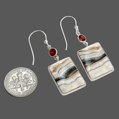 Prairie Agate and Hessonite Garnet Earrings E-1002 SDE90545