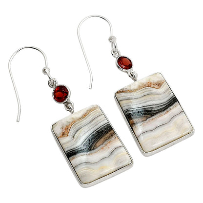 Prairie Agate and Hessonite Garnet Earrings E-1002 SDE90545