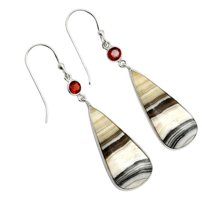 Prairie Agate and Hessonite Garnet Earrings E-1002 SDE90548