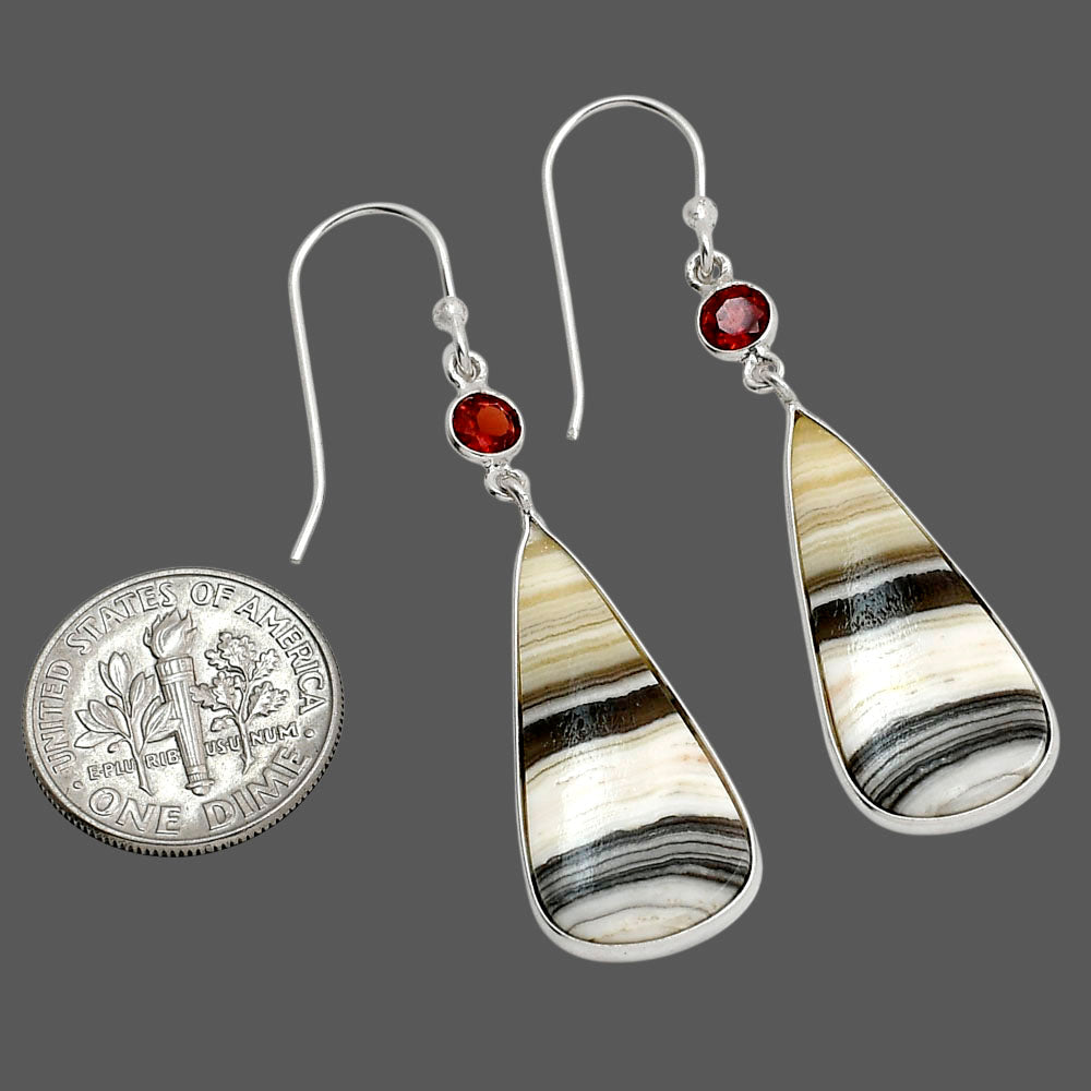 Prairie Agate and Hessonite Garnet Earrings E-1002 SDE90548