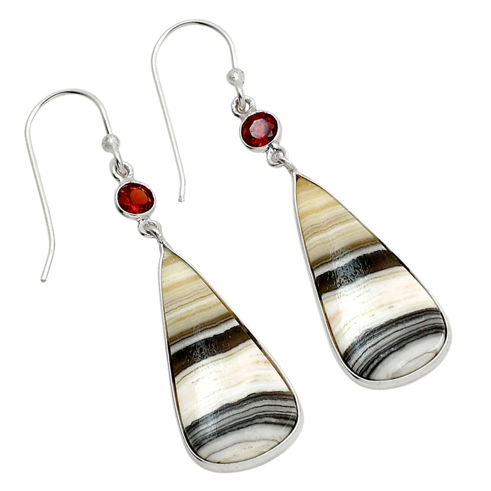 Prairie Agate and Hessonite Garnet Earrings E-1002 SDE90548