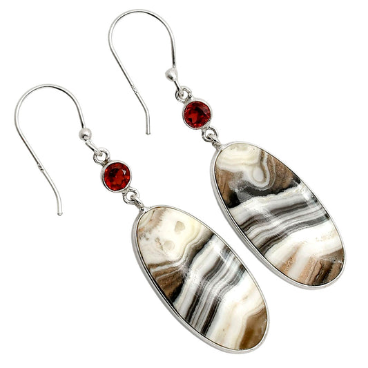 Prairie Agate and Hessonite Garnet Earrings E-1002 SDE90556