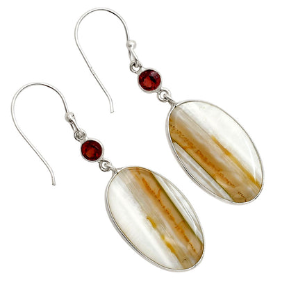 Banded Onyx and Hessonite Garnet Earrings E-1002 SDE90566