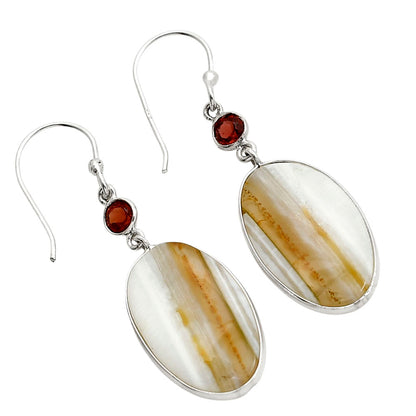 Banded Onyx and Hessonite Garnet Earrings E-1002 SDE90566