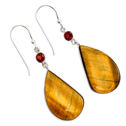 Tiger Eye and Hessonite Garnet Earrings E-1002 SDE90571
