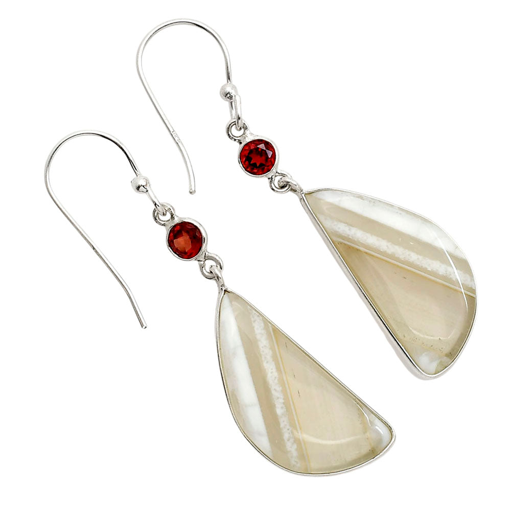 Banded Onyx and Hessonite Garnet Earrings E-1002 SDE90580
