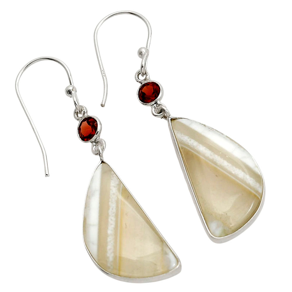 Banded Onyx and Hessonite Garnet Earrings E-1002 SDE90580