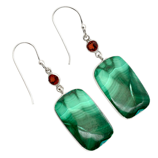 Malachite Eye and Hessonite Garnet Earrings E-1002 SDE90585
