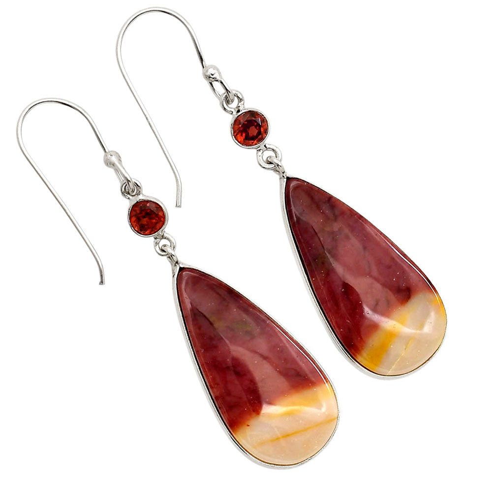 Red Mookaite and Hessonite Garnet Earrings E-1002 SDE90590
