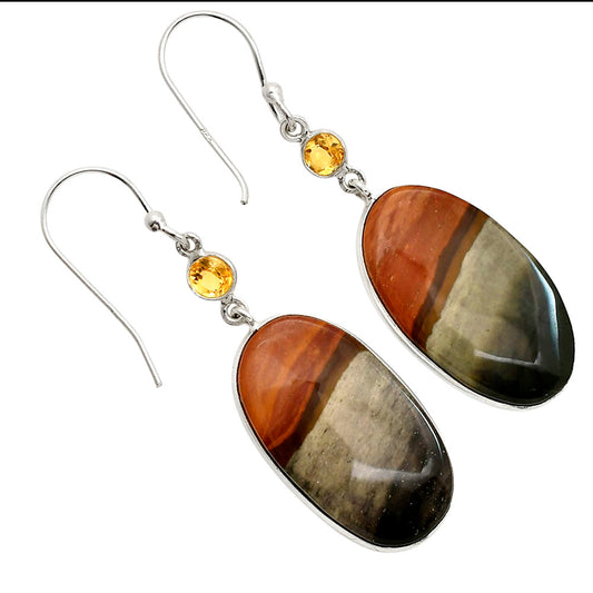 Polygram Jasper and Citrine Earrings E-1002 SDE90597