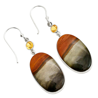 Polygram Jasper and Citrine Earrings E-1002 SDE90597