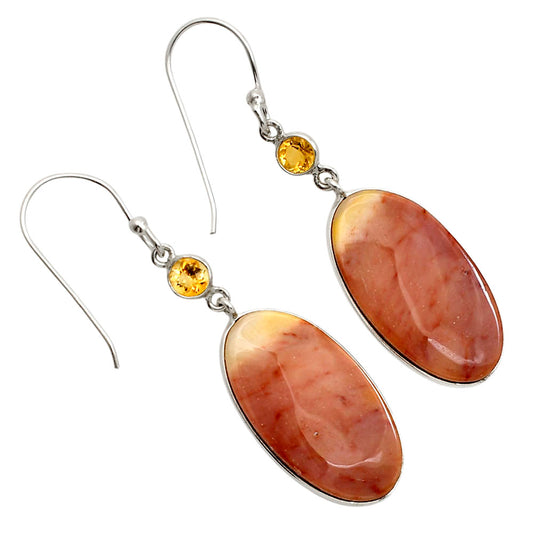 Red Mookaite and Citrine Earrings E-1002 SDE90598